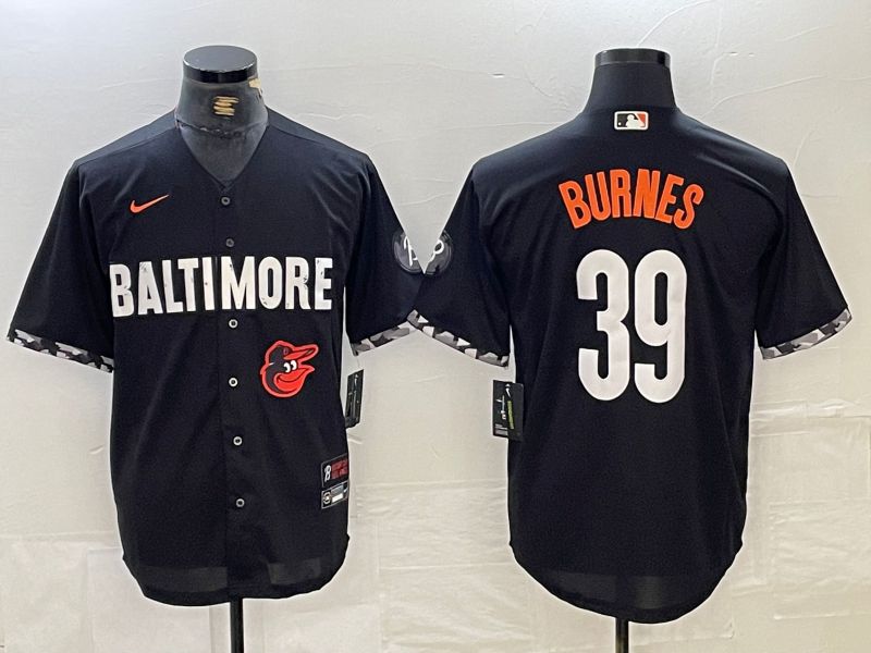 Men Baltimore Orioles #39 Burnes Black City Edition Nike 2024 MLB Jersey style 2->baltimore orioles->MLB Jersey